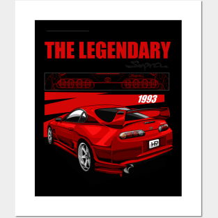 JDM LEGEND TOYOTA SUPRA MK4-RED Posters and Art